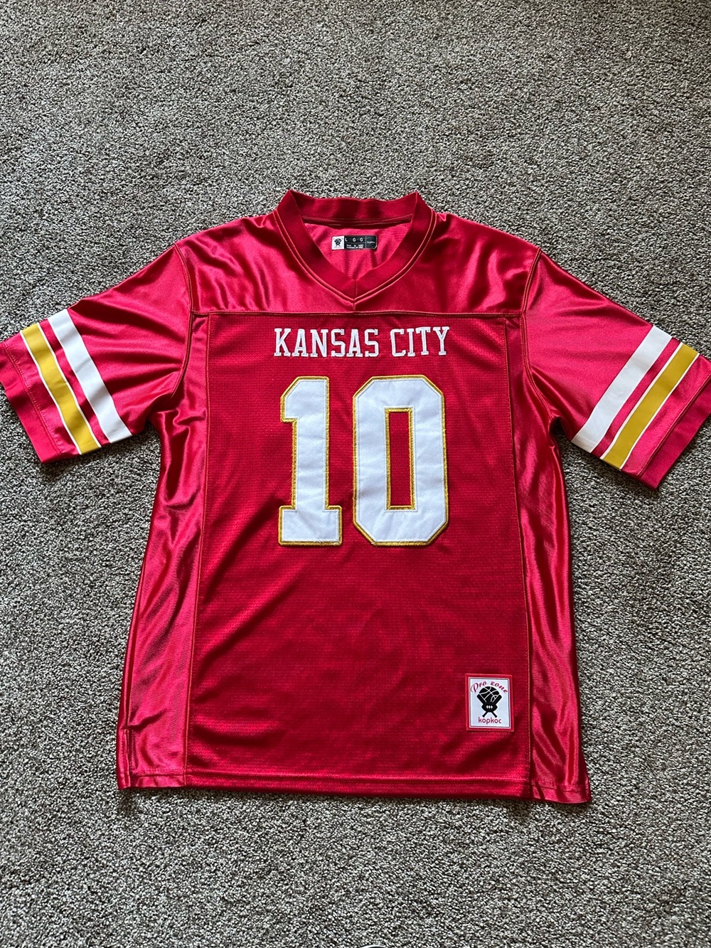 Kansas City Red #10 Football Jersey — Classic Short Sleeve